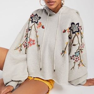 She’s A Lovely Pullover Embroidered Crop Hoodie